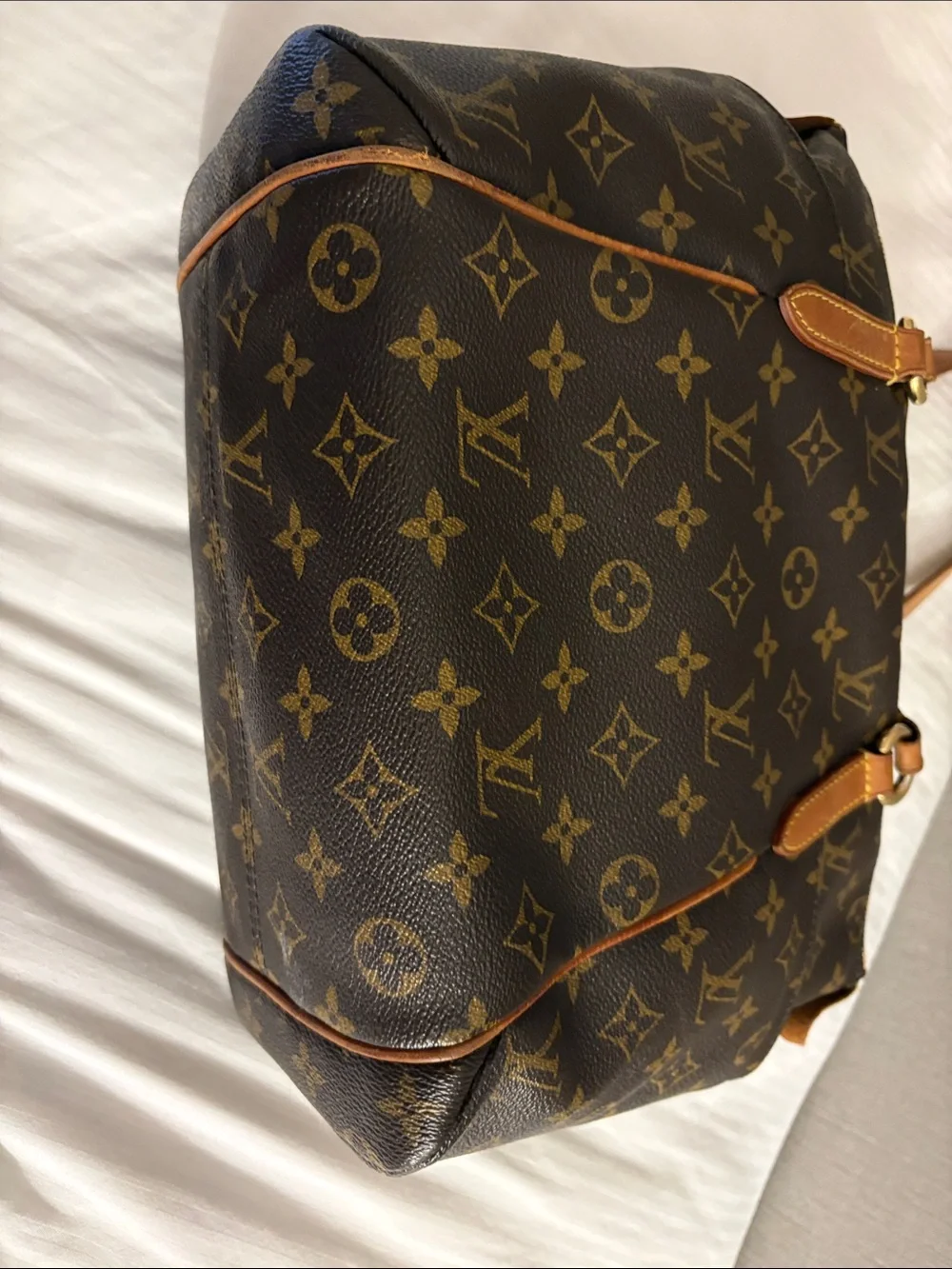 Authentic Louis Vuitton Monogram TotallyPM Canvas Shoulder Tote in Brown and Tan